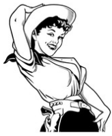 Smiling Cowgirl With Holster (Cartoon)