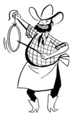 Cowboy Cook Ringing The Dinner Bell (Cartoon)