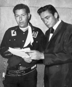 Jack Wayne and Johnny Cash , in an undated photo.