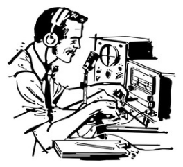 Man At Radio Controls (Cartoon)
