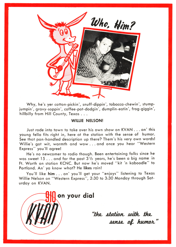 Willie Nelson - KVAN Radio Advertisement