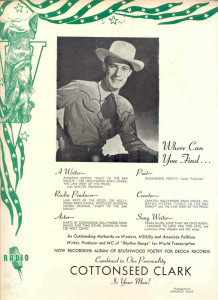 Cottonseed Clark Publicity Sheet (Circa 1950)